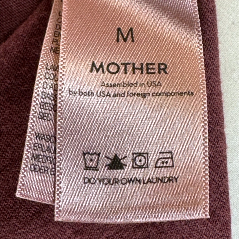 MOTHER The Boxy Goodie Goodie No Bad Days Tee Dahlia Burgundy Womens M - Picture 7 of 10
